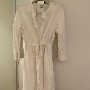 Kallmeyer NYC White Cotton Blend Button-Up Minimal Midi Dress - Size 2
